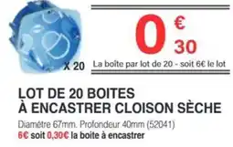 Chretien Matériaux Lot de 20 boites à encastrer cloison sèche offre