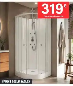 Chretien Matériaux Cabine de douche eco hydromassante 1/4 de cercle offre