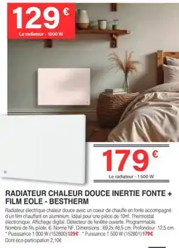 Chretien Matériaux Radiateur chaleur douce inertie fonte + film eole - bestherm offre