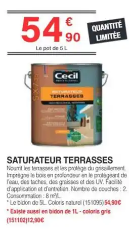 Chretien Matériaux CECIL Saturateur terrasses offre