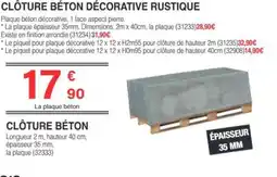 Chretien Matériaux Clôture béton décorative rustique offre