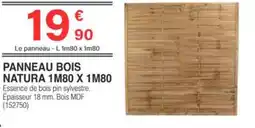 Chretien Matériaux Panneau bois natura 1m80 x 1m80 offre