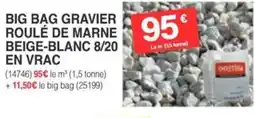 Chretien Matériaux Big bag gravier roulé de marne beige-blanc 8/20 en vrac offre