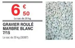 Chretien Matériaux Gravier roulé marbre blanc 7/15 offre