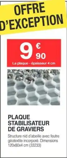 Chretien Matériaux Plaque stabilisateur de graviers offre