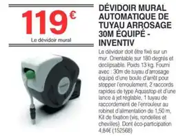 Chretien Matériaux Dévidoir mural automatique de tuyau arrosage 30m équipé - inventiv offre