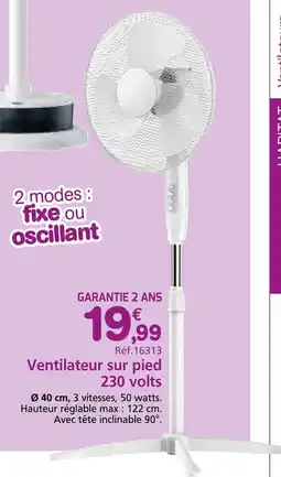 Provence Outillage Ventilateur sur pied 230 volts offre