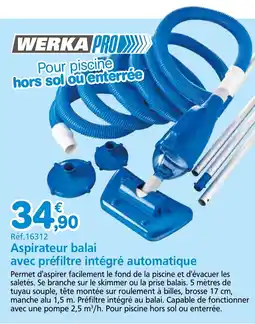 Provence Outillage Aspirateur balai avec préfiltre intégré automatique offre