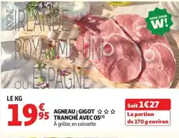Auchan Agneau: gigot 5 tranché avec os offre