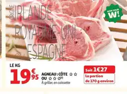 Auchan Agneau côte ou offre