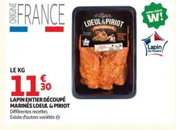 Auchan LOEUL & PIRIOT Lapin entier découpé marinés offre