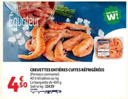 Auchan Crevettes entières cuites réfrigérées offre