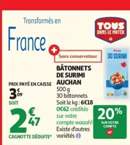 Auchan AUCHAN Bâtonnets de surimi offre