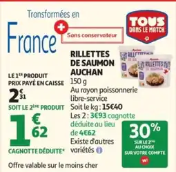 Auchan AUCHAN Rillettes rille de saumon offre