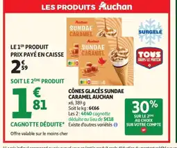 Auchan AUCHAN Cônes glacés sundae caramle offre