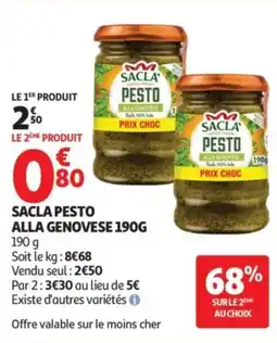 Auchan Sacla pesto alla genovese offre
