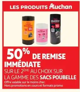 Auchan Sur la gamme des sacs poubelle offre