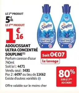 Auchan SOUPLINE Adoucissant ultra concentré offre
