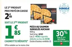 Auchan AUCHAN Pizza au saumon surgelée offre