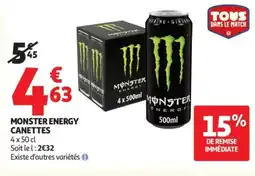 Auchan MONSTER ENERGY Canettes offre