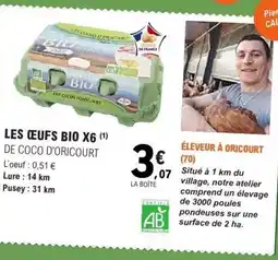 E.Leclerc DE COCO D'ORICOURT Les œufs bio x6 offre