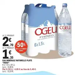 E.Leclerc OGEU Eau minérale naturelle plate offre