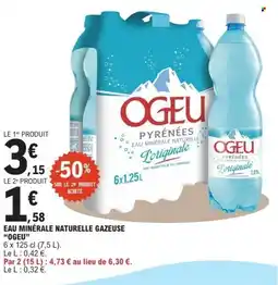 E.Leclerc OGEU Eau minérale naturelle gazeuse offre
