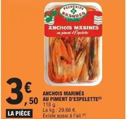 E.Leclerc Anchois marinés au piment d'espelette offre