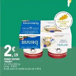 E.Leclerc IBASKI Yaourt nature offre