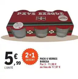 E.Leclerc Pack 6 verres bodega offre
