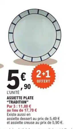 E.Leclerc Assiette plate tradition offre