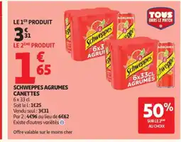 Auchan SCHWEPPES Agrumes canettes offre
