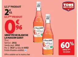 Auchan LA MAISON GUIOT Sirop pêche blanche offre