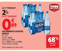 Auchan QUÉZAC Eau minérale gazeuse offre