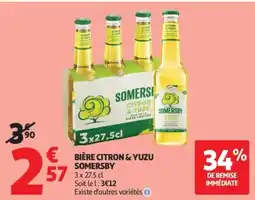 Auchan SOMERSBY Bière citron & yuzu offre
