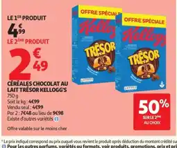 Auchan KELLOGG'S Céréales chocolat au lait trésor offre