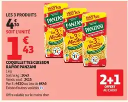 Auchan PANZANI Coquillettes cuisson rapide offre