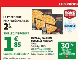 Auchan AUCHAN Pizza au saumon surgelée offre