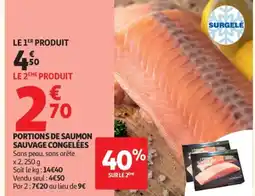 Auchan Portions de saumon sauvage congelées offre