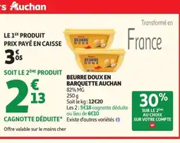 Auchan AUCHAN Beurre doux en barquette offre