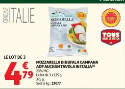 Auchan Mozzarella di bufala campana aop auchan tavola in italia offre