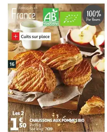 Auchan Direct Chaussons Aux Pommes Bio offre