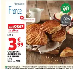 Auchan Chaussons aux pommes pur beurre offre