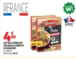 Auchan LE GAULOIS Lot de 2 foies de volaille confits offre