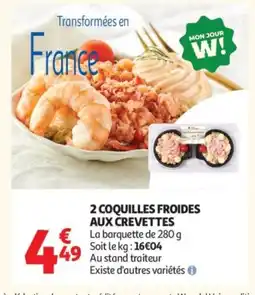 Auchan 2 coquilles froides aux crevettes offre
