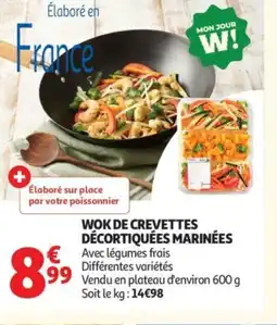 Auchan Wok de crevettes décortiquées marinées offre