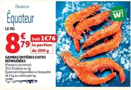 Auchan Gambas entières cuites réfrigérées offre