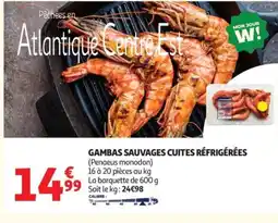 Auchan Gambas sauvages cuites réfrigérées offre