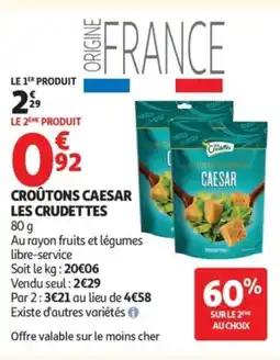 Auchan LES CRUDETTES Croûtons caesar offre