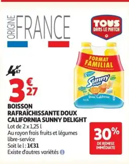 Auchan SUNNY DELIGHT Boisson rafraîchissante doux california offre